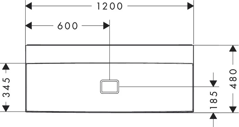 Waschtisch von Hansgrohe in rechteckiger Form, ohne Hahnloch und Überlauf, mit klaren Linien und einer glatten Oberflächenstruktur. Ideal für moderne Badezimmergestaltungen.